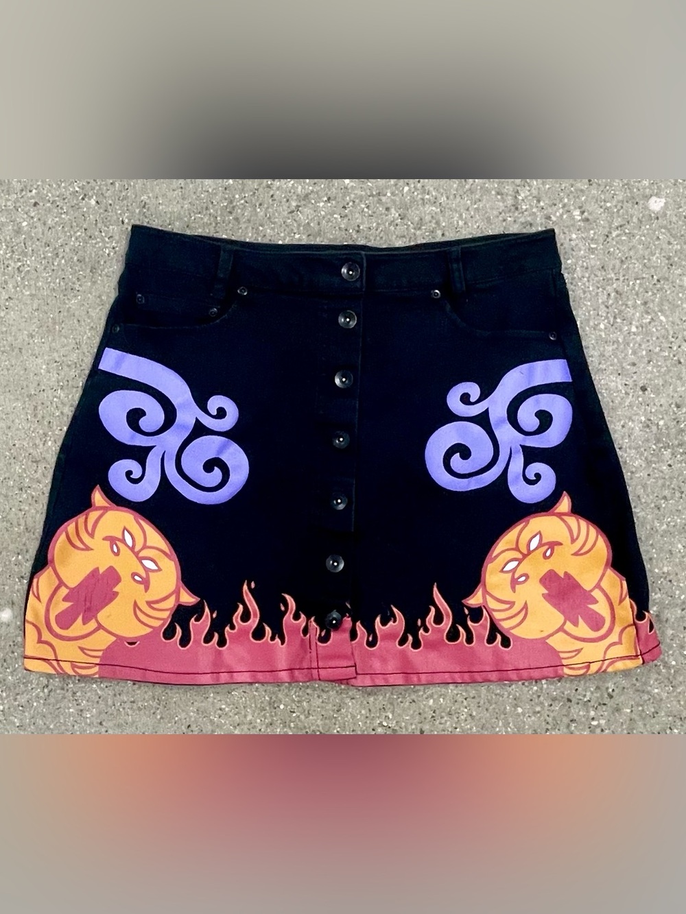 Rare Disney Aladdin Magic Carpet Her Universe Denim Mini Skirt size Large